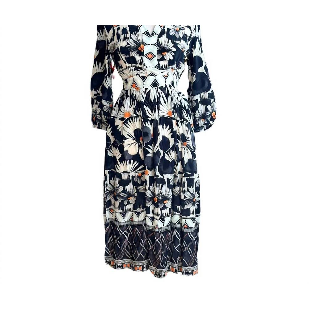 NEW SHANA APPAREL women's floral sunflower dress in black